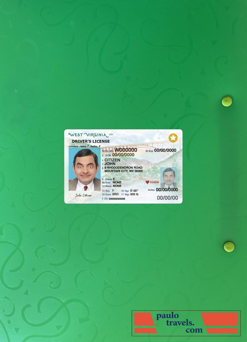 USA West Virginia driving license photolook 2023 present front PSD template